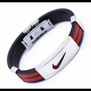 Stainless Steel Nike Silicone Bracelet